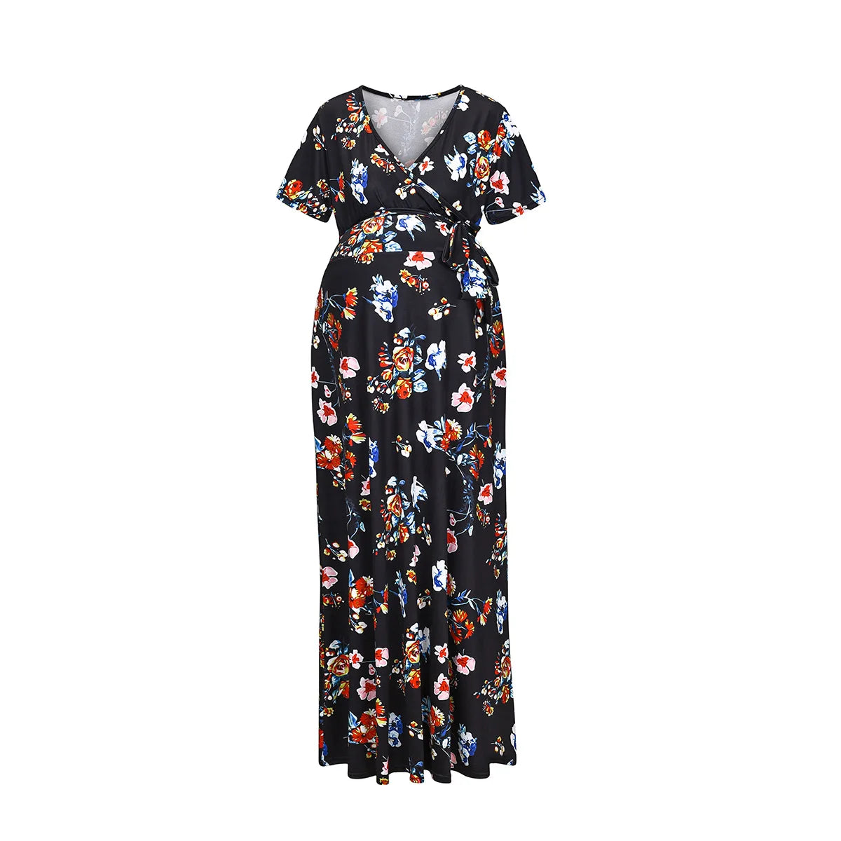 Elegant Lace Maxi Maternity Gown for Stunning Pregnancy Photos - Long Sleeve Dress for Expecting Moms