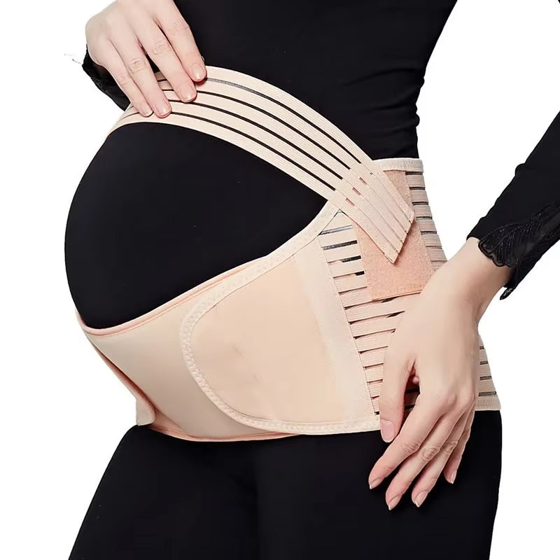 3-In-1 Maternity Belt Pregnancy Support Band with Belly Band Brace for Pain Relief and Postpartum Recovery Adjustable Waist Band