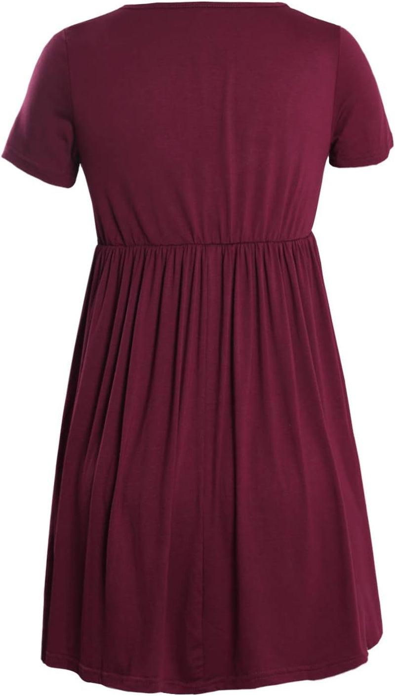 Womens Flattering Maternity Tops Comfy Short Sleeve Pleated Pregnancy Shirt