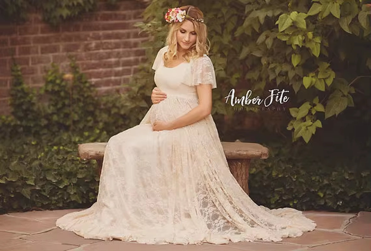 Elegant 2025 Maternity Lace Skirt for Stunning Pregnancy Photography - Perfect Dress for Expecting Moms