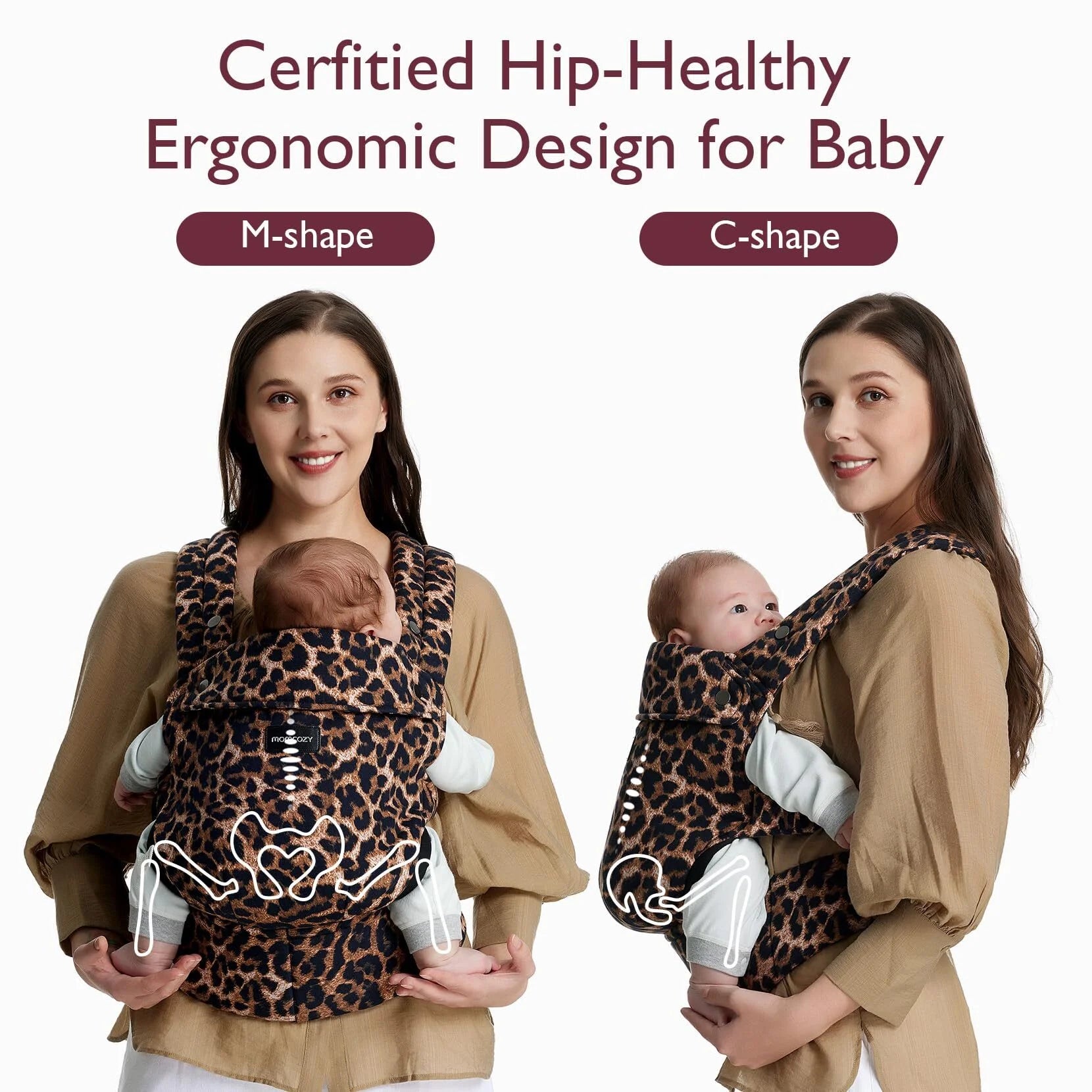 Baby Carrier for Infant to Toddler, Ergonomic, Comfortable and Lightweight, Suitable for Babies 7-44 Lbs, Easy to Wear, Hands Free, Enhanced Lumbar Support