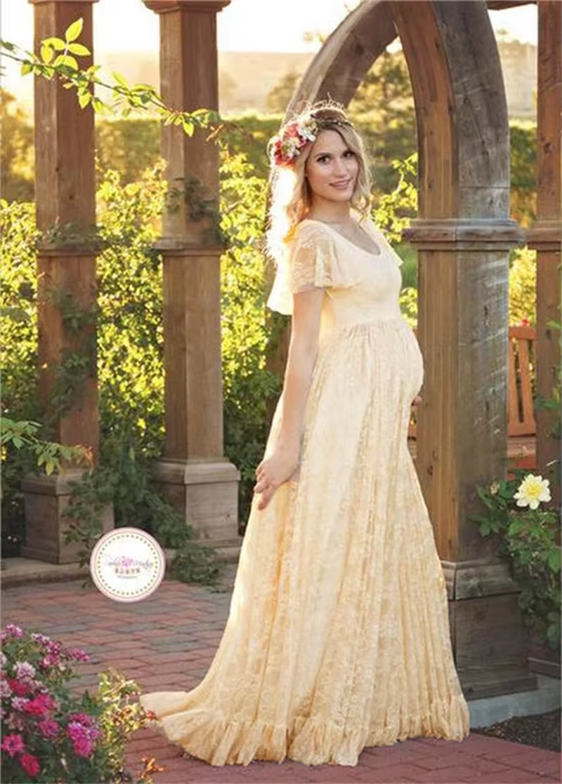 Elegant 2025 Maternity Lace Skirt for Stunning Pregnancy Photography - Perfect Dress for Expecting Moms