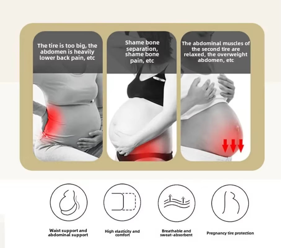 3-In-1 Maternity Belt Pregnancy Support Band with Belly Band Brace for Pain Relief and Postpartum Recovery Adjustable Waist Band