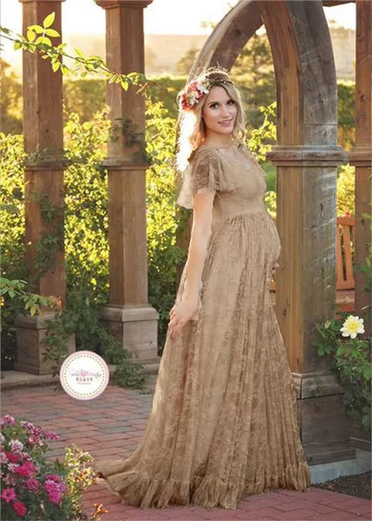 Elegant 2025 Maternity Lace Skirt for Stunning Pregnancy Photography - Perfect Dress for Expecting Moms