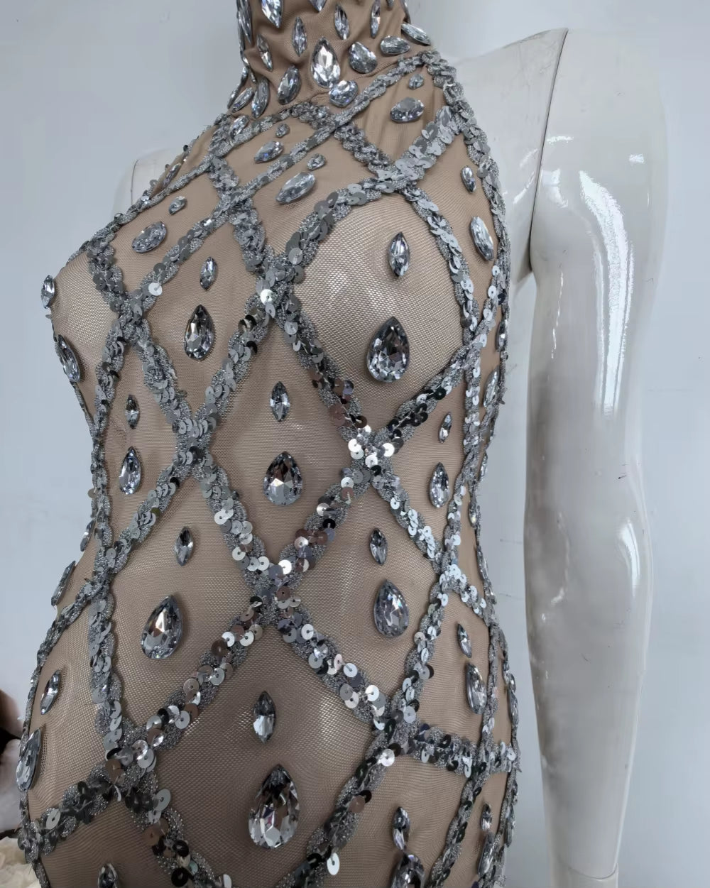 Glamorous Rhinestone Maternity Dress - Perfect for Stunning Photo Shoots!