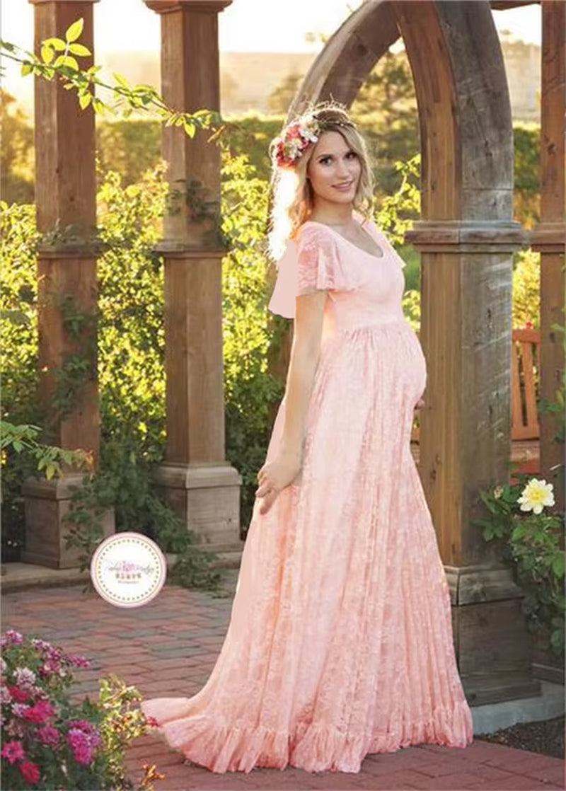 Elegant 2025 Maternity Lace Skirt for Stunning Pregnancy Photography - Perfect Dress for Expecting Moms