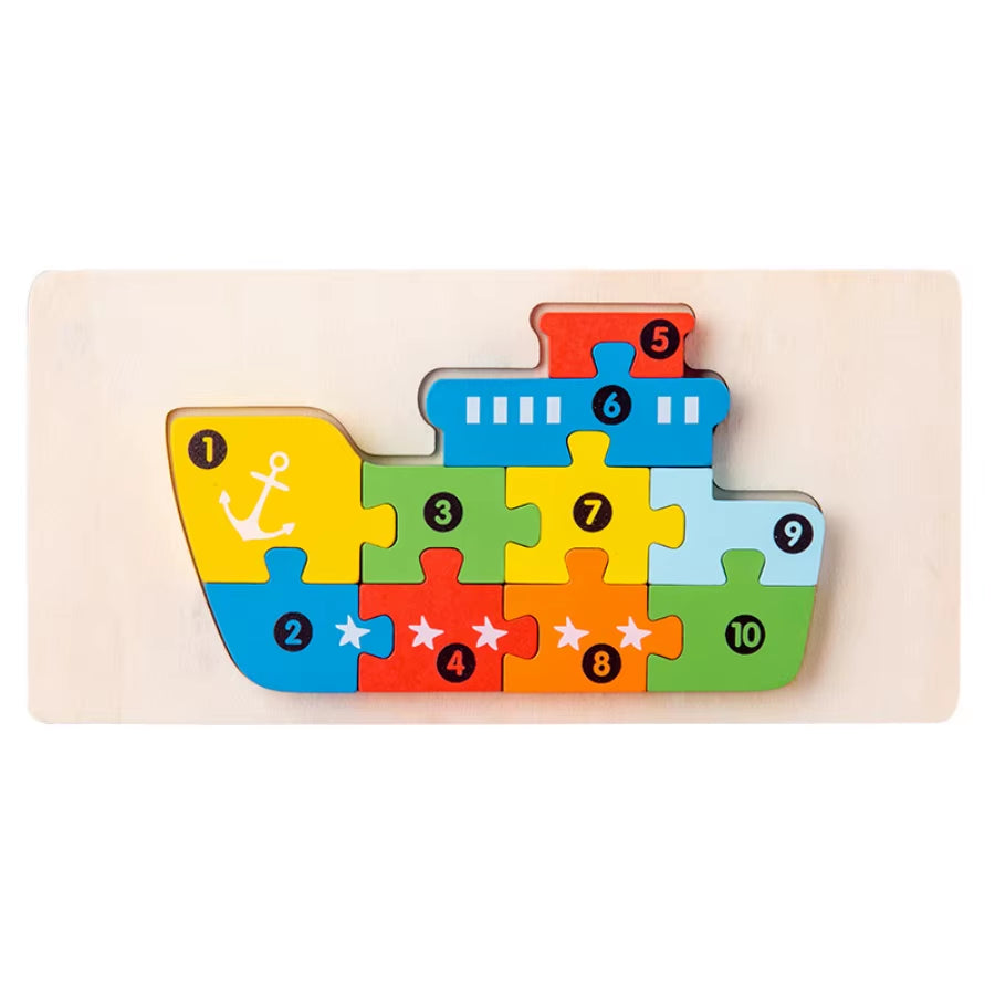 Early Education Puzzle for Young Children and Babies, Standing Volume Wooden Puzzle, Grab Board Toy