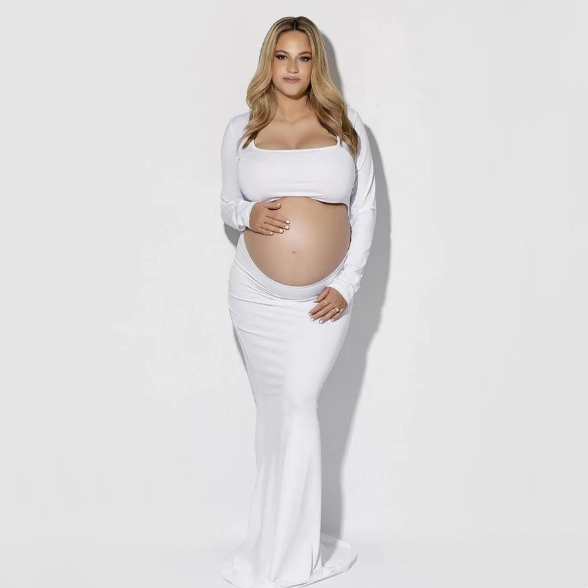 Sexy Bodycon Backless Maternity Long Dresses Pregnancy Photo Shoot Long Dresses