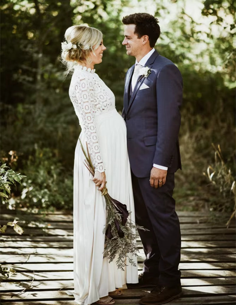 Long Maternity Shoot Dress Pleated Pregnancy Photography Dresses Split Side Maxi Maternity Gown Photo Prop for Pregnant Women XL